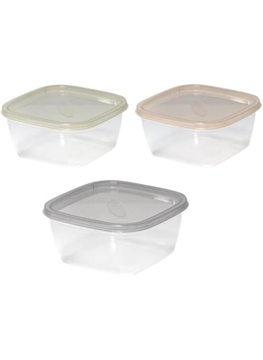 JANNAH 3Pcs Plastic Kitchen Storage Box Storage Bin With Airtight Lid (Style-3)