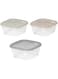 JANNAH 3Pcs Plastic Kitchen Storage Box Storage Bin With Airtight Lid (Style-3)