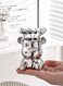 fruit picks, light luxury bear fruit fork, household tableware, cute fruit fork jar, creative storage jar (8x9, silver)