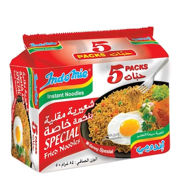 Indomie Special Instant Fried Noodles with Seasoning Powder and Sauce, 85g Pack of 5