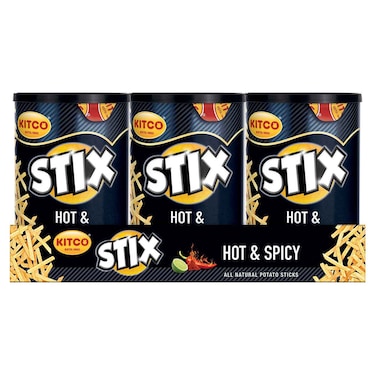 Kitco Stix Hot and Spicy Potato Sticks, 45g Pack of 6