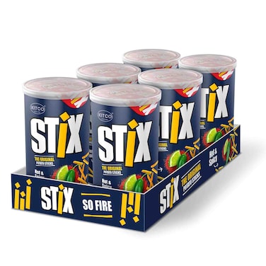 Kitco Stix Hot &amp; Spicy The Original Potato Sticks, 40g, Pack of 6