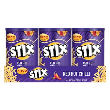 Kitco Stix Red Hot Chili Potato Sticks, 45g Pack of 6