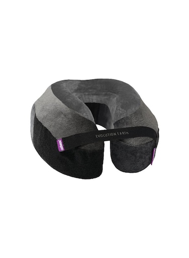 Evolution Earth Pillow - Eco-Friendly Memory Foam Neck Pillow with Chin &amp; Neck Support - Wind Grey