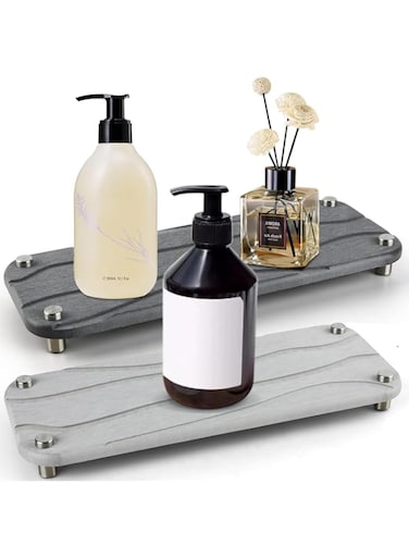 INFTYLE Sink Caddy, Instant Dry Sink Organizer, Sponge Soap Holder Dispenser, Kitchen Countertop Fast Drying Counter Tray Rack, Sink Diatomaceous Pedestal Stand Riser with Stainless Steel Feet