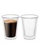 180ml Set of 2 Borosilicate Double Wall Glass Cups for Coffee and Tea, Clear Heat Resistant Insulated DG880 Espresso Tumblers for Hot and Cold Drinks