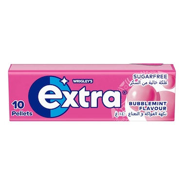 Wrigley's Extra Gum Bubblemint, Sugar Free Chewing Gum 10 Pellets