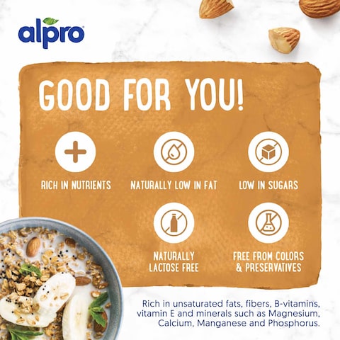 Alpro Roasted Almond Drink, 100% Plant-Based, Lactose &amp; Dairy Free  1L