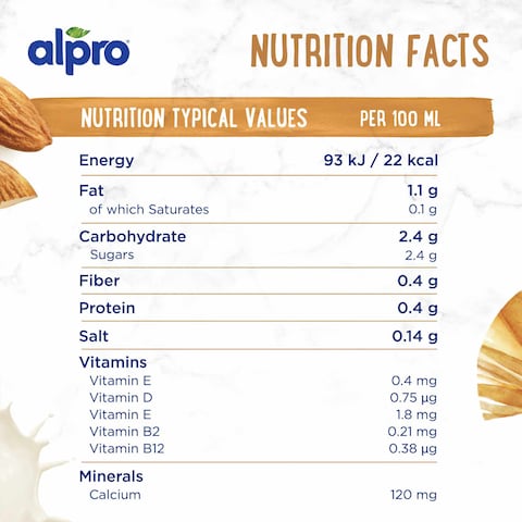 Alpro Roasted Almond Drink, 100% Plant-Based, Lactose &amp; Dairy Free  1L