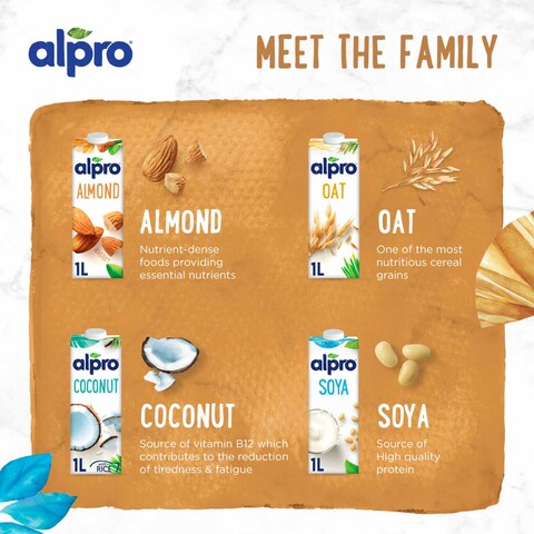 Alpro Roasted Almond Drink, 100% Plant-Based, Lactose &amp; Dairy Free  1L