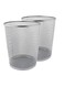 2 Pcs Round Recycling Open Top Mesh Trash Can Waste Basket Without Lid For Home Office College Kitchen And Bathroom Commercial Trash Can Fits Under Desk 28.5X26CM Silver