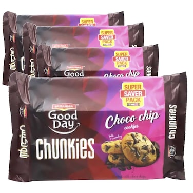 Britannia Good Day Chunkies Choco Chip Cookies, 82g Pack of 4