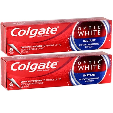 كولغيت أوبتيك وايت إكسبيرت معجون أسنان للتبييض بنكهة النعناع البارد، سعة 75 ملل، حزمة من 2