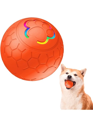 OneNine Dog Ball Toy, Interactive Dog Toys, Rechargeable Automatic Rolling Ball Dog Toys for Pet Chew, Interactive, Training Cat Balls (Orange)
