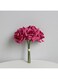 Artificial Rose Bouquet, 5 Stems, Real Touch Crimped Edge Flowers, White with Pink Tips (red)