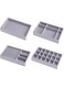DELFINO Jewelry Trays Organizer Stackable Large Grid Jewellery Insert Tray Necklace Pendant Organiser with Velvet Drawer Organiser Showcase Jewelry Storage for Bracelet Necklace Earring Ring