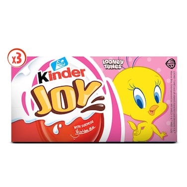 Kinder Joy Girl Cocoa &amp; Milk Egg with Toy, Multi Pack, 3 Eggs, 60g