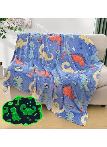 HOME Kids Glow in The Dark Blanket Soft Throw All Seasons for Couch Sofa Bed 150 x 120cm