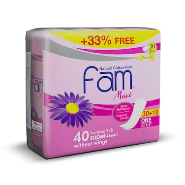Fam Maxi Sanitary Pad without Wings Super 40 Pads