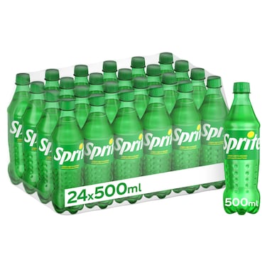 Sprite Lemon Lime Flavoured Carbonated Soft Drink PET Bottle, 500ml Pack of 24