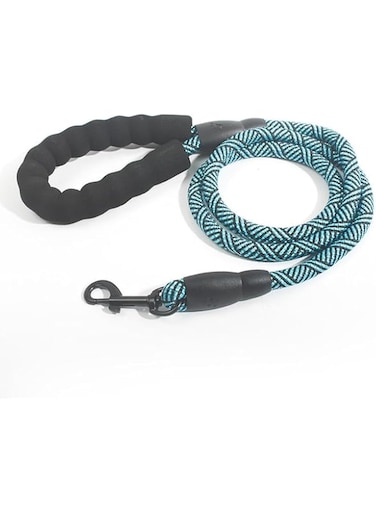 Durable Nylon Dog Leash with Padded Handle, Reflective Threads, for Small to Large Dogs (Blue)