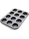 Showay Non-Stick Carbon Steel Muffin Pans - Pair Of Cupcake Cookie Sheet Pan Style For Baking, Muffin Pans W/ 12 Cups Cupcake Baking Tray (Black)