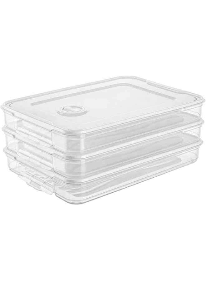 Stack Food Container Buy 3Pcs Plastic Food Storage boxes, Stackable Fridge Freezer Crisper ...
