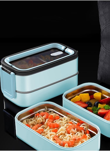 Double Layer 3-Compartment Bento Box, Lunch Container for School, Work, Travel