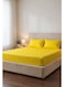 Cotton 3-Piece Microfiber Double Fitted Sheet Set &acirc;&euro;&ldquo; Mustard Yellow Striped 150 x 200 cm with Full Elastic &amp; 2 Pillowcase