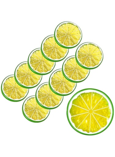 Hagao Fake Lime Slice Artificial Fruit Highly Simulation Lifelike Model for Home Party Decoration Green 10 pcs