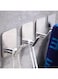 Aputue Adhesive Wall Hook, SUS304 Stainless Steel Adhesive Towel Hooks,No Drill Traceless Waterproof Rustproof Bathroom Hooks for Bathroom, Kitchen, Cabinet, Office, Coat Robe, Towel (Silver 4PCS)