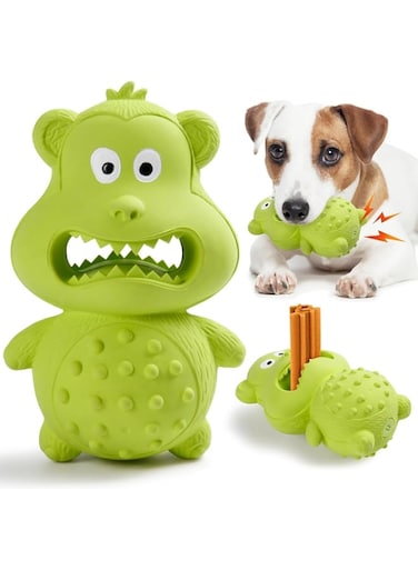 X spring Dog Toys for Aggressive Chewers, Squeaky Dog Toys with Natural Rubber, Dog Toys to Keep Them Busy, Interactive Tough Durable Dog Toys with Indestructible, Dog Toys for Aggressive Chewers