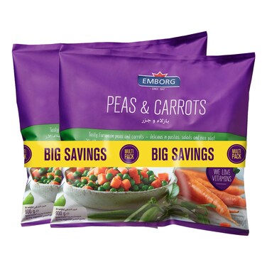 إيمبورغ خليط البازلاء والجزر 900 غرام حزمة من قطعتين