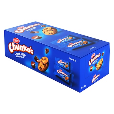 Tiffany Chunko's Chocolate Chip Cookies, 40g Pack of 10