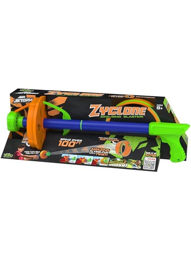 AIR STORM Zing Airstorm As777 Zyclone Zing-Ring Blaster - Includes 1 Zyclone And 1 Zing-Ring, Launches Rings Up To 75 Feet