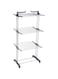 BPA Multi-layer drying rack Foldable Clothes Drying Rack with Wheels (Grey) Strong Wind Resistance,Large Drying Space