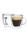 2pcs 12oz Double Wall Glass Coffee Mugs, Clear Coffee Cups with Handle Insulated Drinking Glasses Tea Cups, Latte Cups for Cappuccino, Espresso, Hot and Cold Beverages