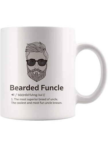 Panvola Bearded Funcle Definition Mug Uncle From Niece Nephew Brother Sister Father's Day Funny Ceramic Coffee Cup 11 oz White