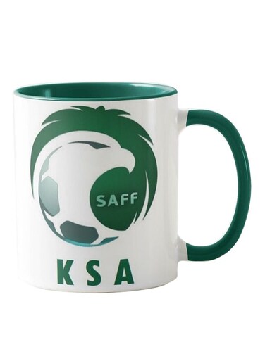 Piece Saudi Arabia Saff Printed Mug Dark Green &amp; White