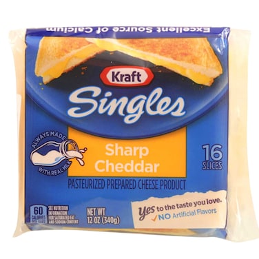 Kraft Singles Sharp Cheddar 16 Slices 340g