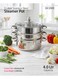 3 Layer SS induction Steamer pot with Glass Lid 24CM 4.0L