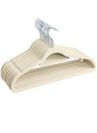 Kids Clothes Hangers,Kids Plastic Hangers Closet,Toddlers Kids Clothes Hangers Velvet Kids Toddlers Coat Hangers with Ultra Thin &amp; Durable Plastic Non-Slip Design 10 Pack(White)