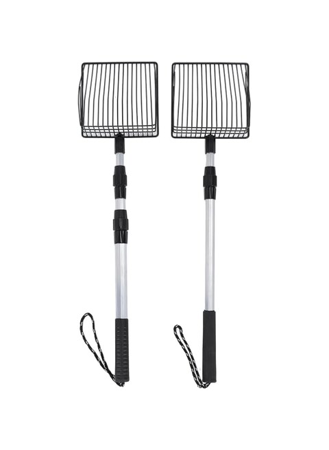 Sorandy Caddy Kitty Litter Scooper, Extendable Cat Litter Scoop Deep Shovel Long Handle Litter Scooper Metal Chicken Poop Scooper for Sifting Cats Litter &amp; Cleaning Chicken Waste