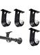 MCHERRY 4 Pack Ceiling Curtain Pole Brackets, Heavy Duty Curtain Rail Bracket, Aluminum Alloy, Black Curtain Rod Support Ceiling Brackets Holders for 25mm to 30mm Drapery Poles (Black)