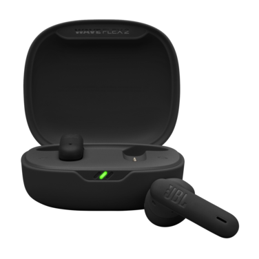 JBL Wave Flex True Wireless Earbuds, Deep Base Sound, 32H Battery Life, Voice Aware, Water &amp; Dust Resistant, Comfortable Fit, Smart Ambient+ TalkThru, Hands-Free Calls - Black