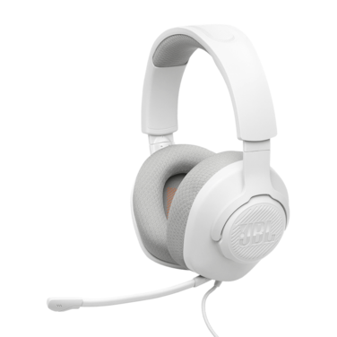 JBL Quantum 100M2 Wired Over-Ear Gaming Headset With JBL QuantumSOUND Signature, 3.5mm Jack, Multi-Platform Compatibility, Removable Microphone With Mute Option, Breathable Fabric - White