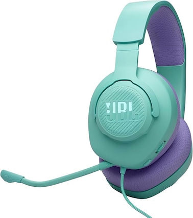 JBL Quantum 100M2 Wired Over-Ear Gaming Headset with JBL QuantumSOUND Signature, 3.5 mm Jack, Multi-Platform Compatibility and Removable Microphone with Mute Option, Cyan