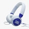 JBL Jr 320 Kids Wired On-Ear Headphones, Safe Sound, Built-In Mic, Padded Headband, Comfortable Ear Cushion, Compact &amp; Foldable Design, Single-Side Flat Cable, Ultra-Portable Design - Blue