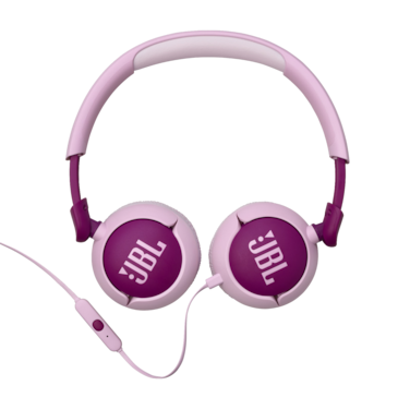 JBL Jr 320 Kids Wired On-Ear Headphones, Safe Sound, Built-In Mic, Padded Headband, Comfortable Ear Cushion, Compact &amp; Foldable Design, Single-Side Flat Cable, Ultra-Portable Design - Pink