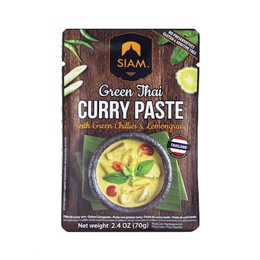 De Siam Thai Green Curry Paste With Spicy Green Chillies And Lemongrass 70g